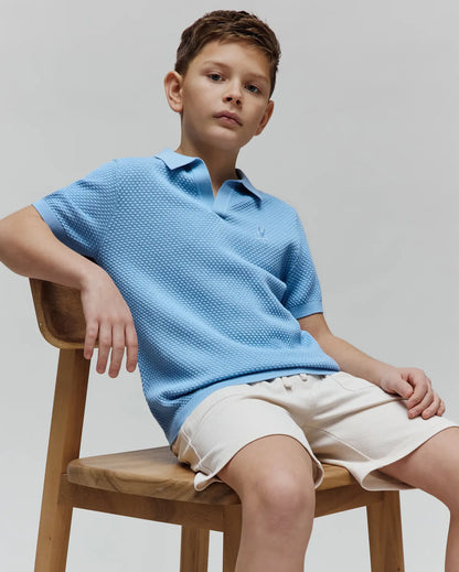 KIDS DEVON BUBBLE STITCH KNIT POLO - KT0100093
