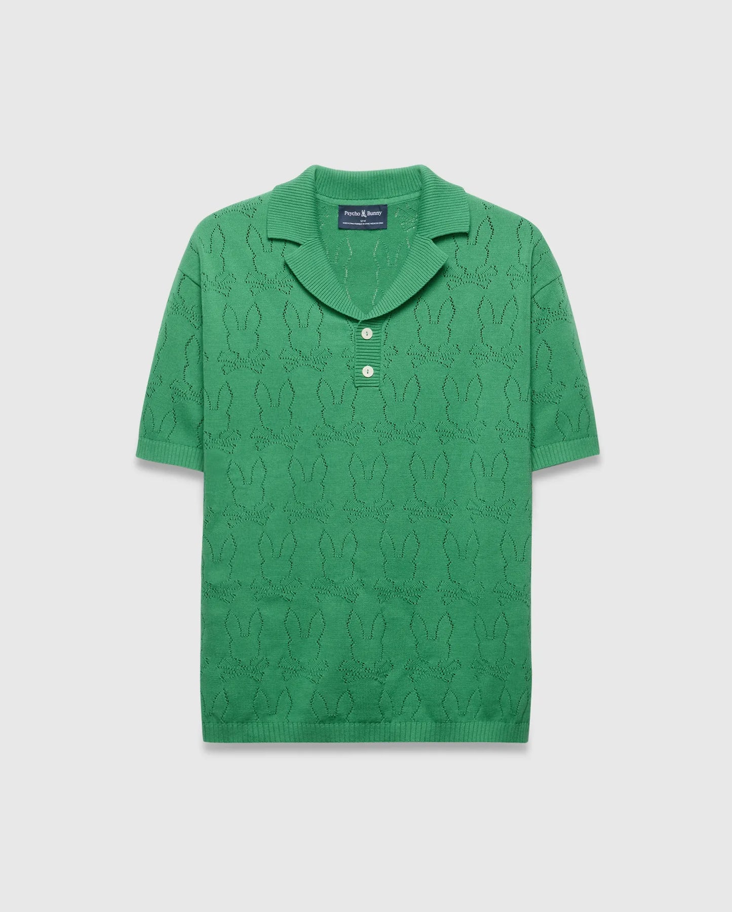 MENS HAROLD POINTELLE ALL OVER BUNNY KNIT POLO - MT0100168