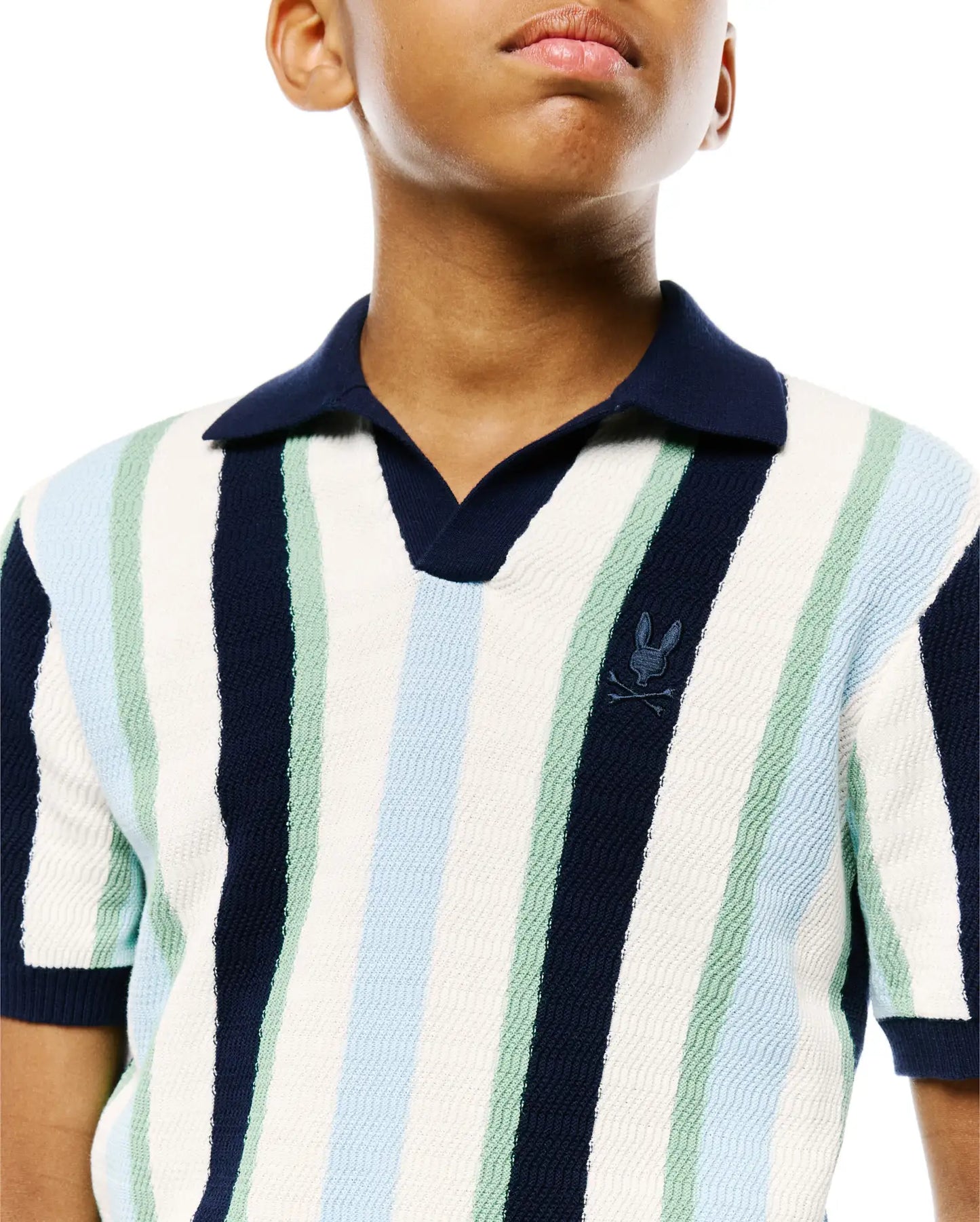 KIDS WREN STRIPE KNIT POLO - KT0100142