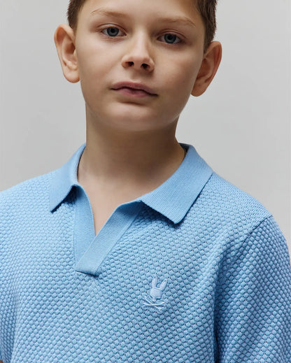 KIDS DEVON BUBBLE STITCH KNIT POLO - KT0100093