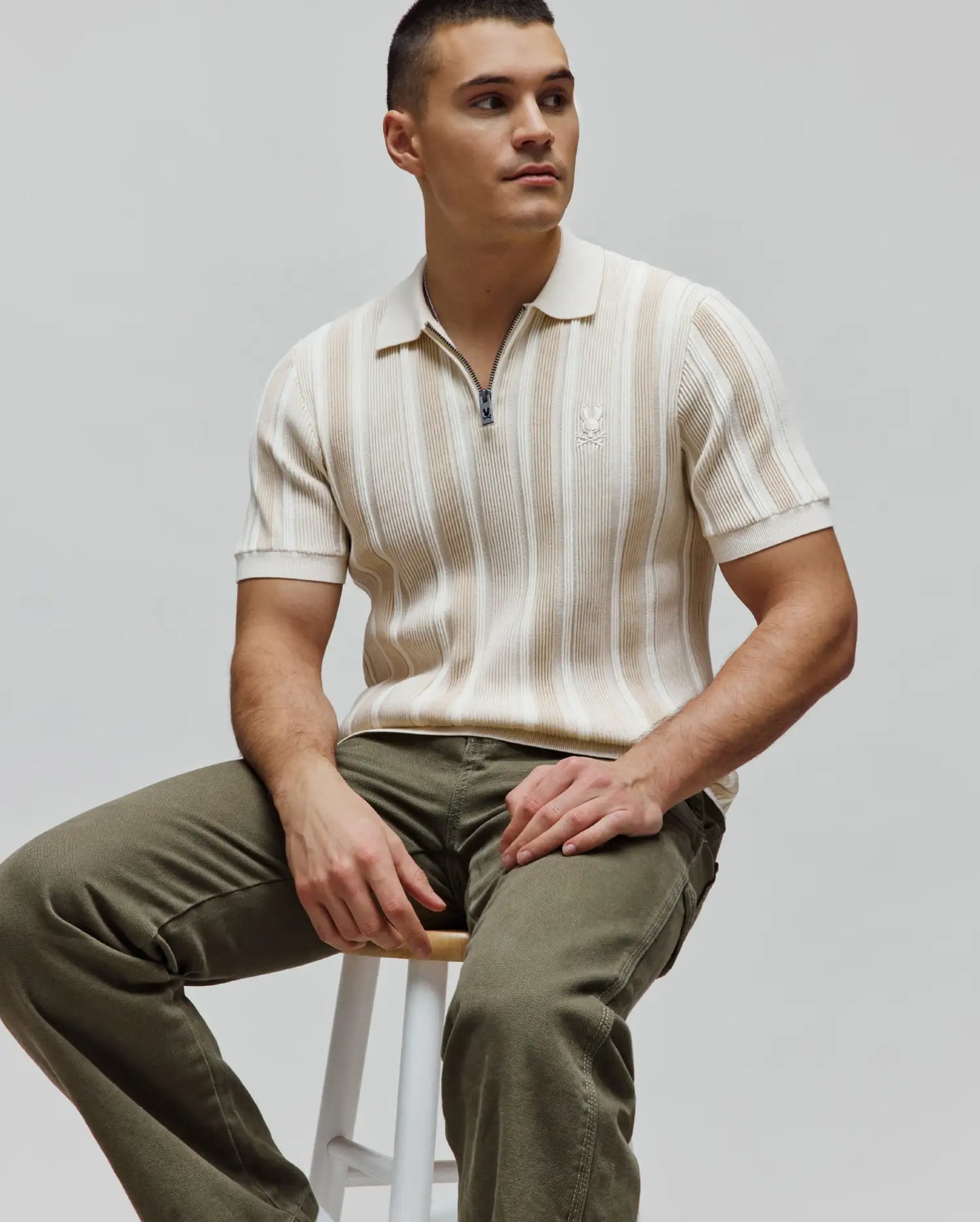 MENS CLIFF KNIT ZIP POLO - MT0100210