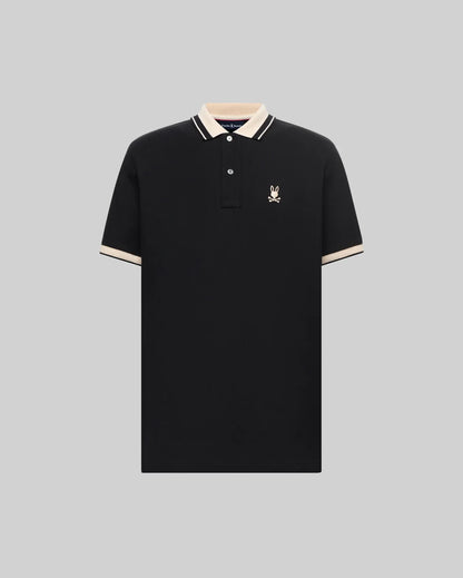 MENS BIG AND TALL INDIGO TEXTURED COLLAR PIQUE POLO - BT0100016