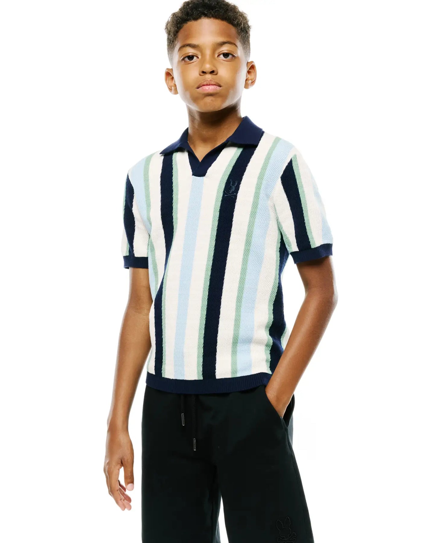 KIDS WREN STRIPE KNIT POLO - KT0100142