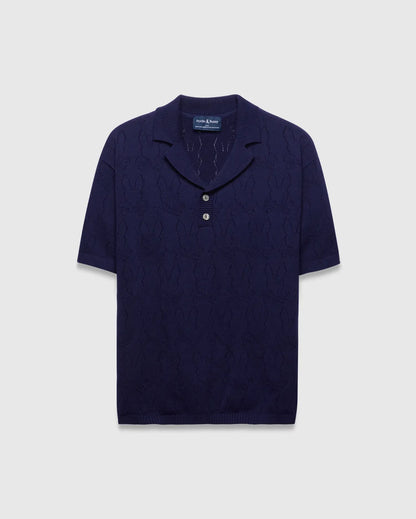 MENS HAROLD POINTELLE ALL OVER BUNNY KNIT POLO - MT0100168